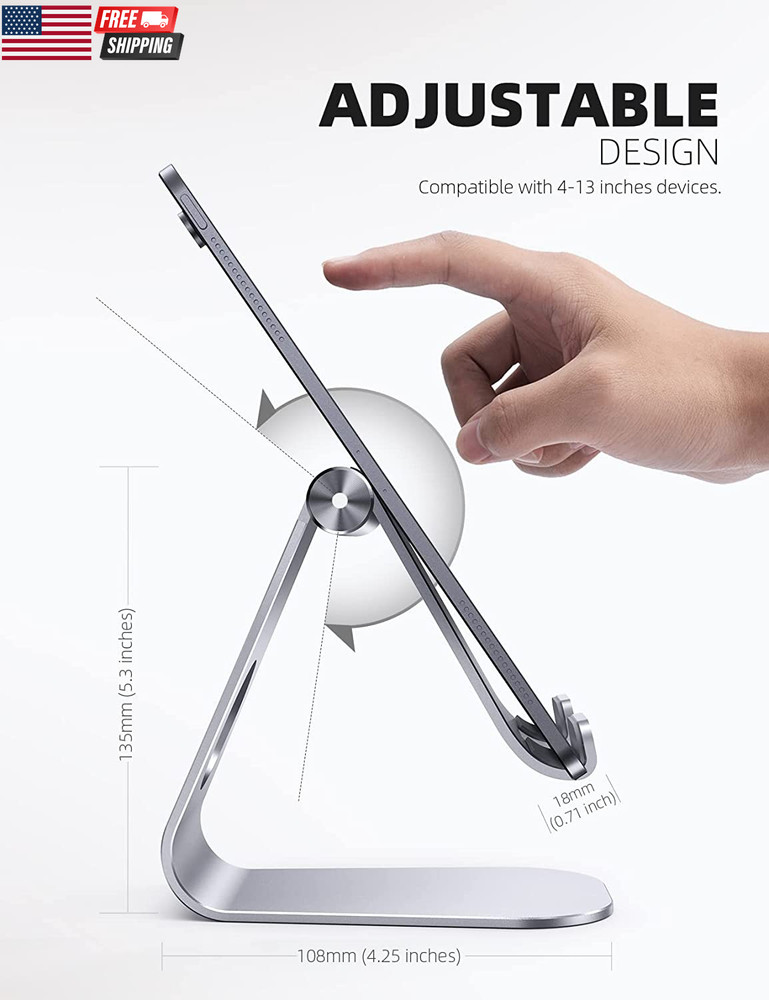 Tablet Stand, Adjustable Tablet Holder - Desktop Stand Dock Holder for 4-13" Tab