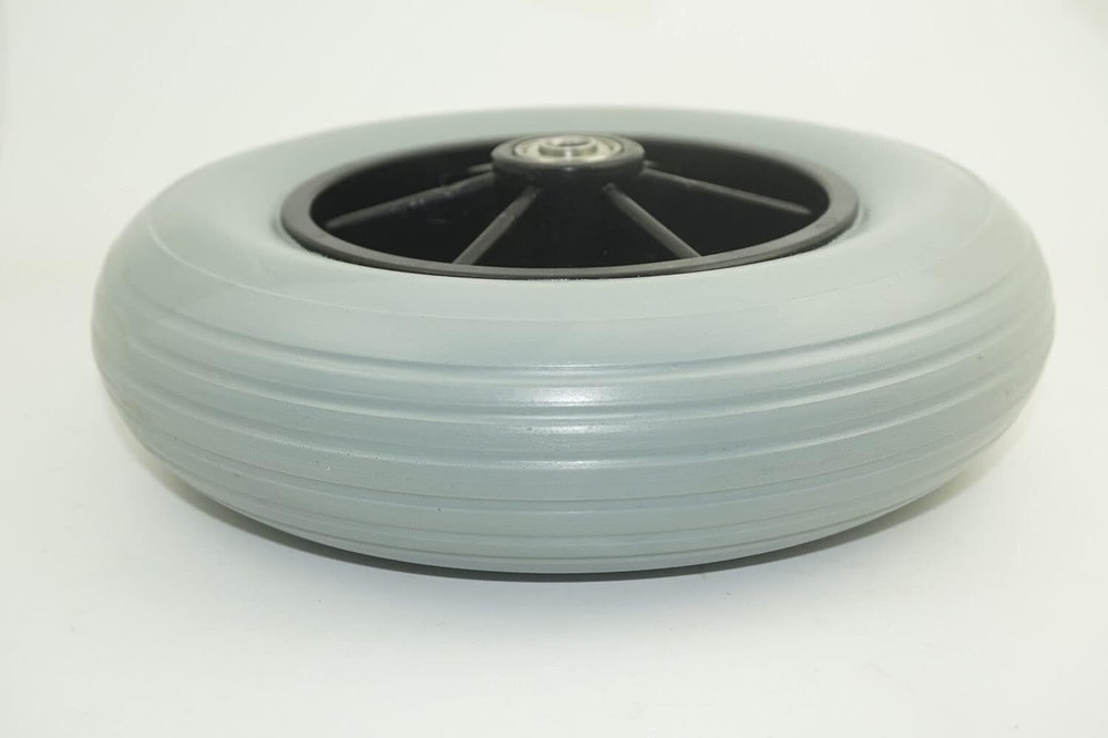 8" x 2" (200x50) Caster Solid Rubber Front Rear 1 Count (Pack of 1), Grey