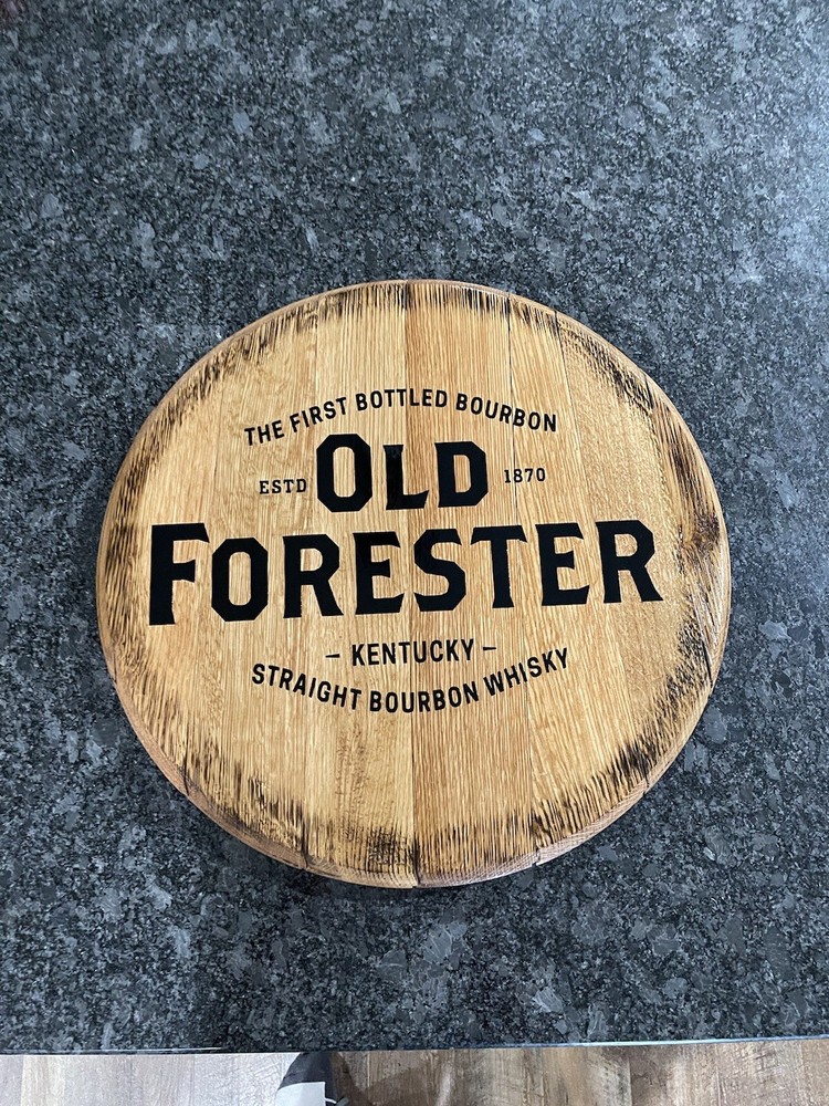 Authentic Old Forester Bourbon Barrel Head 21.5” Dia.