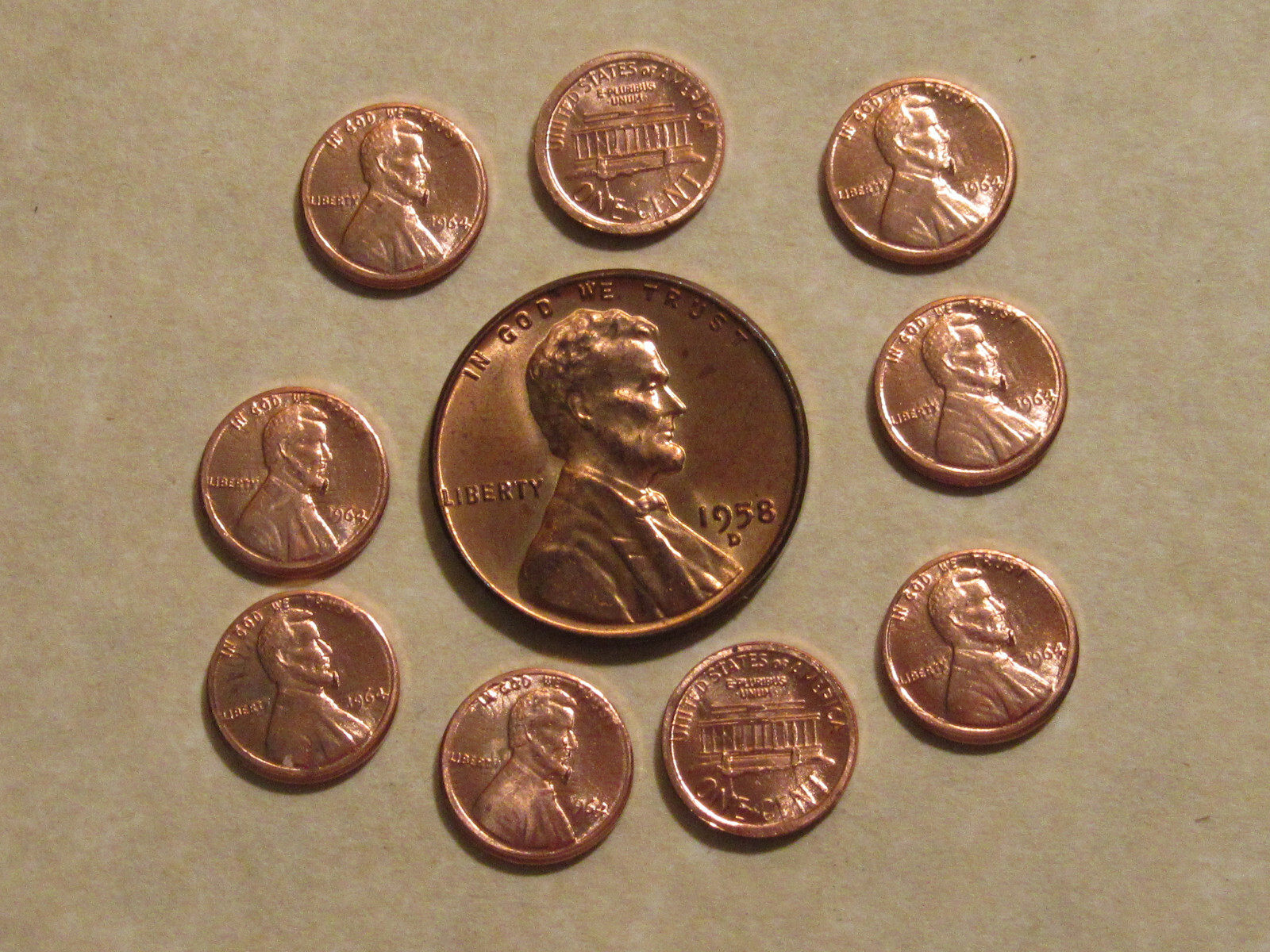 U.S. Coin MINI CENT  10 Piece grp   Magic miniature     10 coins   Lincoln cent