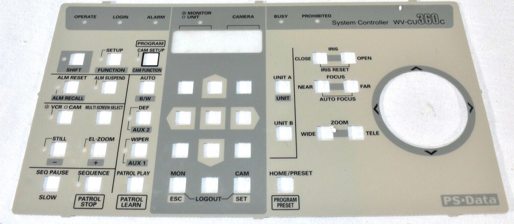 PANASONIC WV-CU360C System Controller Face Plate + FAST SHIPPING!!!
