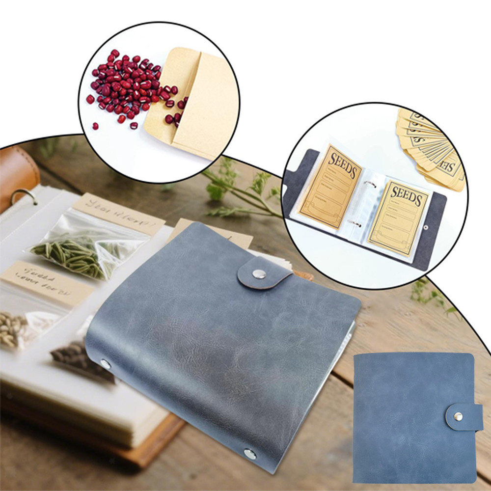 Seed Storage Organizer Ring Binder Book with Insert+50 PCS Empty Seed Envelopes