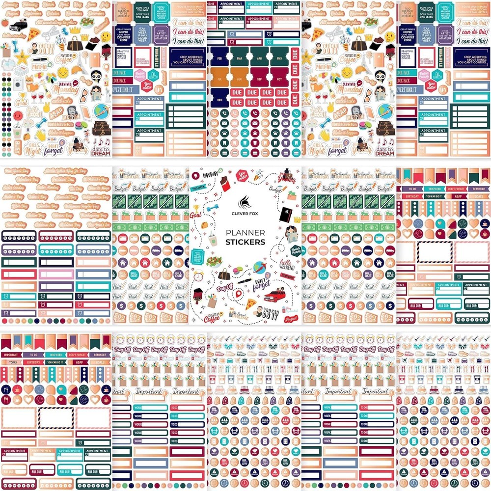 Clever Fox Planner Stickers – Monthly, Weekly & Daily Value Pack