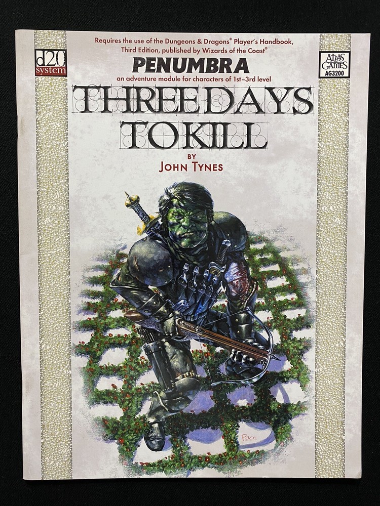 Penumbra Three Days to Kill d20 System Adventure Module Unused
