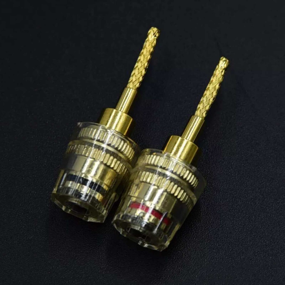 4x Replacement 4mm HIFI Cable Banana Adapter Plug Pin Interface(2mm) Connector
