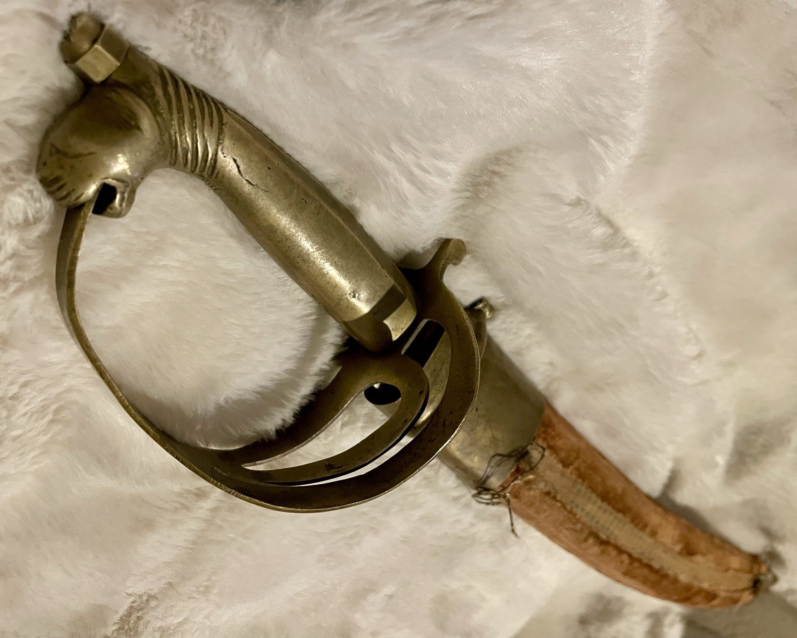 VIntage Shamshir India Dress Sword with Brass Scabbard 22”