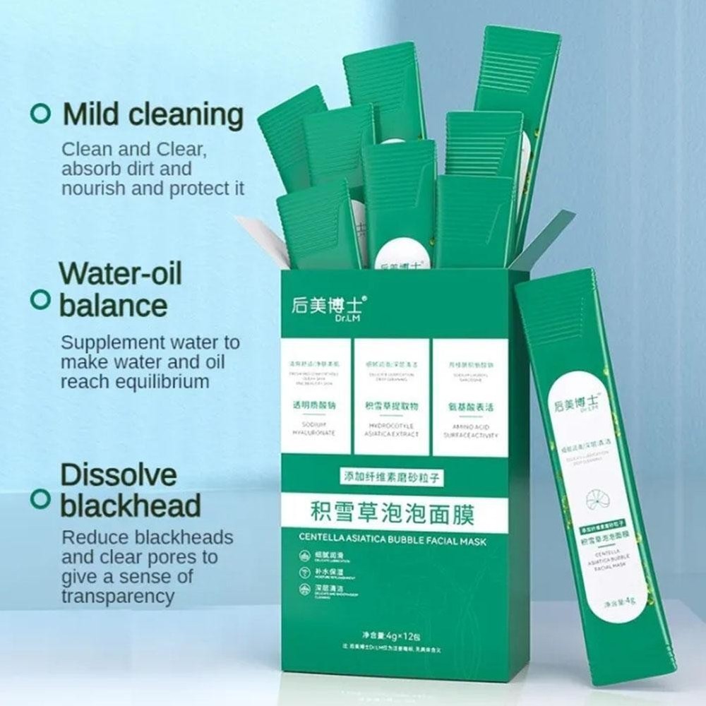 12pcs Bubble Face Sheet Masque Centella Asiatica Bubble OilControl|us~ B1C8