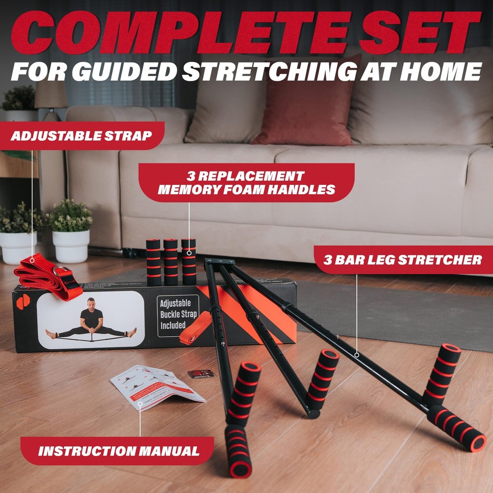 3 Bar Leg Stretcher – Stainless Steel Split Machine MMA Equipment Hamstring