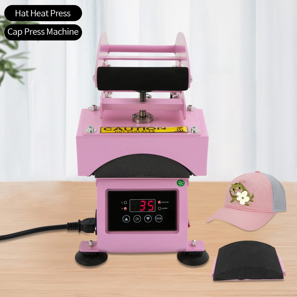 2-in-1 Hat Heat Press Machine, Adjustable Time and Temperature, Lightweight