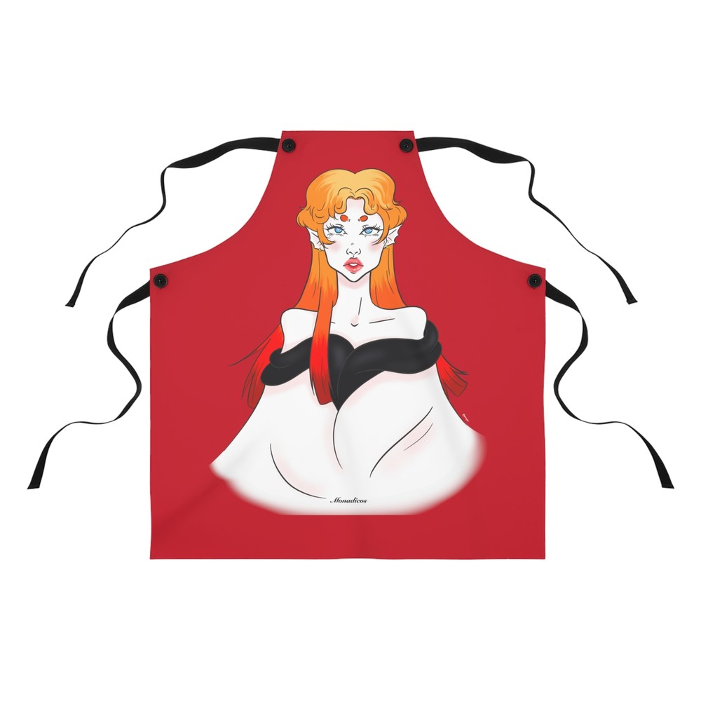 Anna | Dark Red | Apron (AOP)
