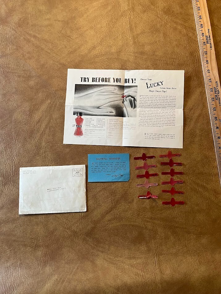 Lady Esther's Lucky Nail Tips Sample Mailer Chicago IL