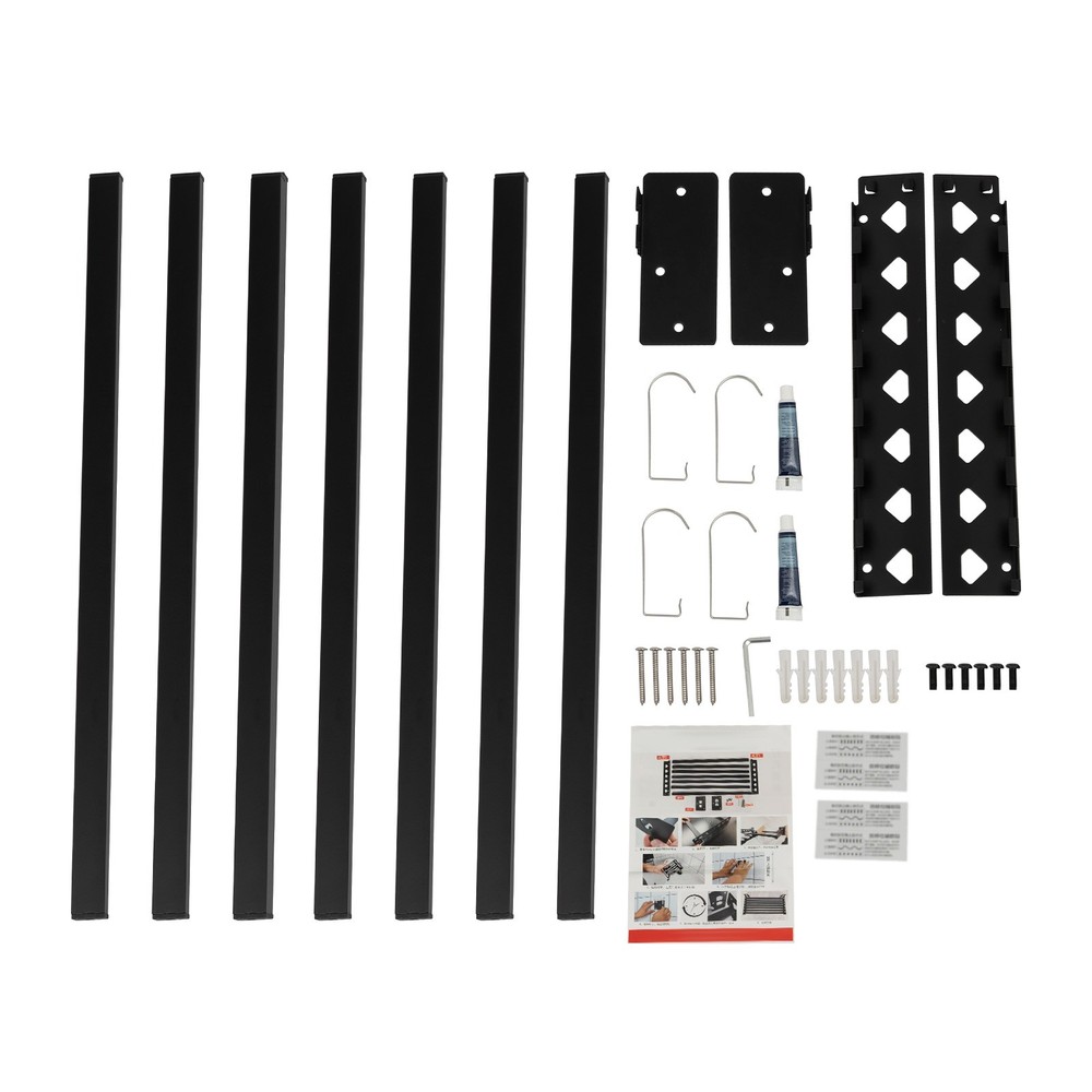 Microwave Oven Bracket Shelf Kitchen Holder Storage Rack Wall Mount with 4 Hooks