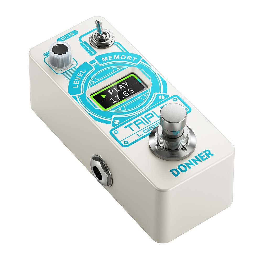 Donner Triple Looper Guitar Effect Pedal 90 mins Looping Time with Screen 3 Loop