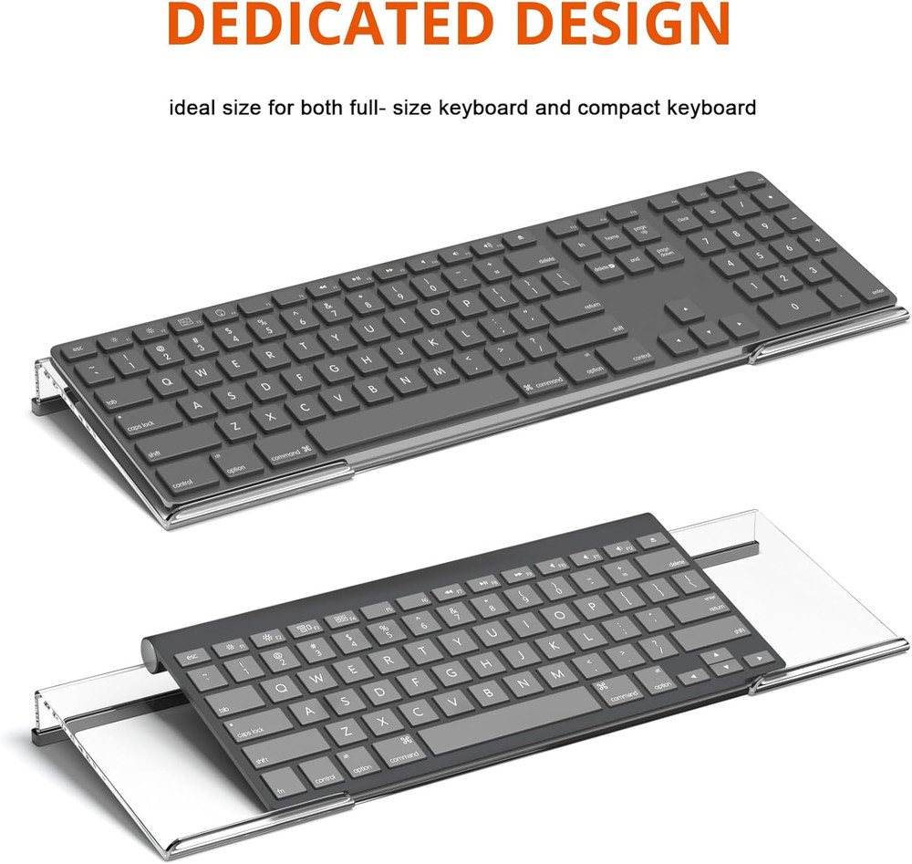 Acrylic Tilted Computer Keyboard Stand for Easy Ergonomic Typing, Keyb
