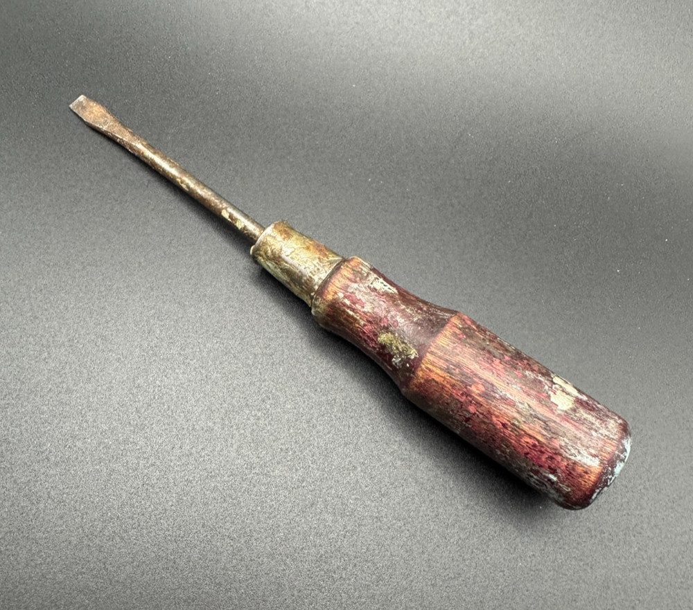 Vintage Wood Handle Flat Head Screwdriver