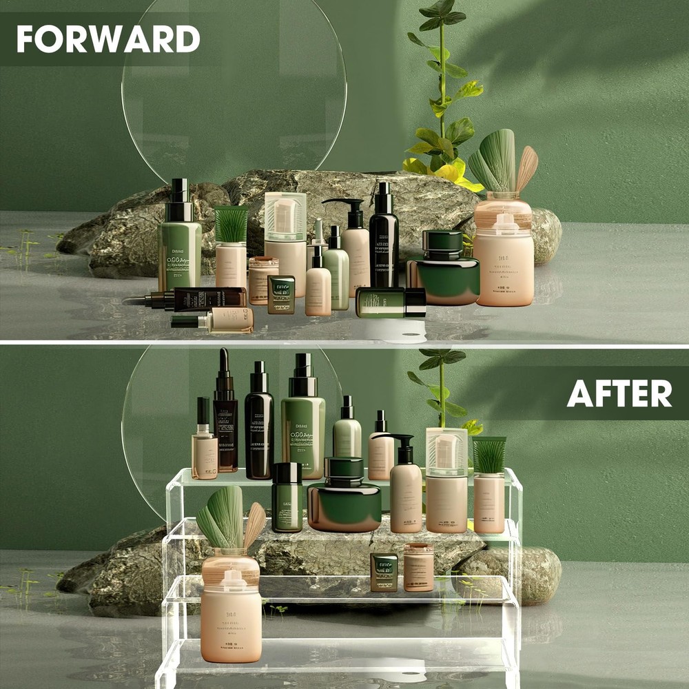 8 Pcs Large Acrylic Display Riser 4 Sizes(11”L~12”L) Clear Rectangular Acryli...