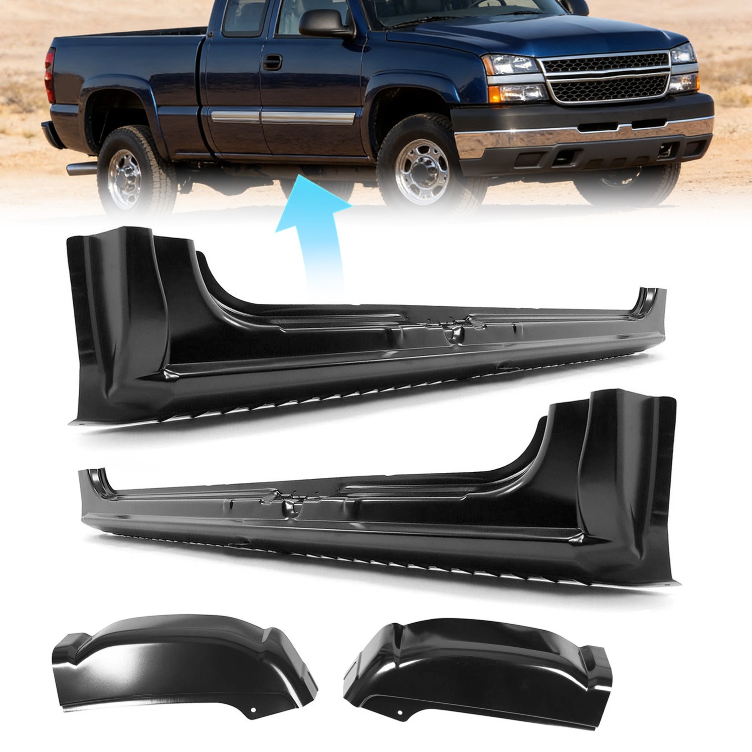 Rocker Panel & Cab Corner For 99-07 Chevy Silverado GMC Sierra 2500 EXTENDED Cab