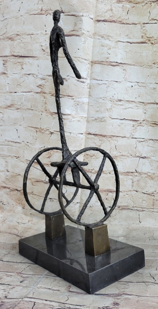 EXCEPTIONNELLE STATUE 100% BRONZE GLADIATOR ROMAIN EN CHARIOT LOST WAX METHOD