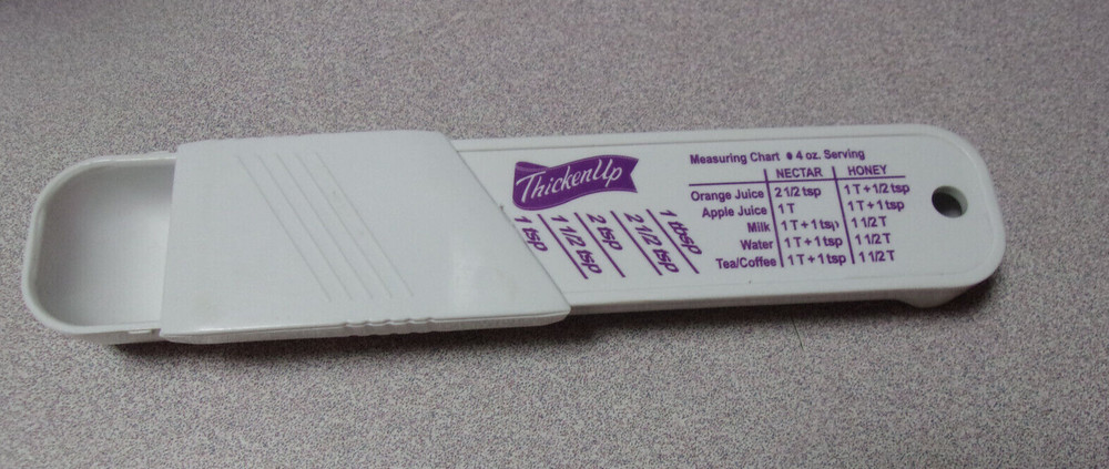 Adjustable Sliding White Measuring Spoon Thicken Up tbsp tsp