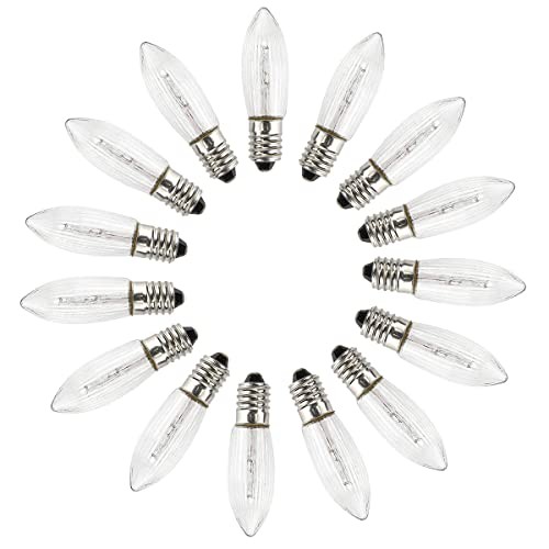 15 Pcs Replacement Bulbs AC E10 10V-55V 0.2W 2200K Warmwhite for String