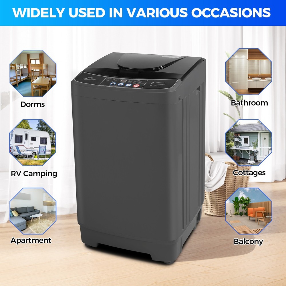 Full-Automatic Washing Machine Portable Washer Combo with Drain Pump 10 Programs
