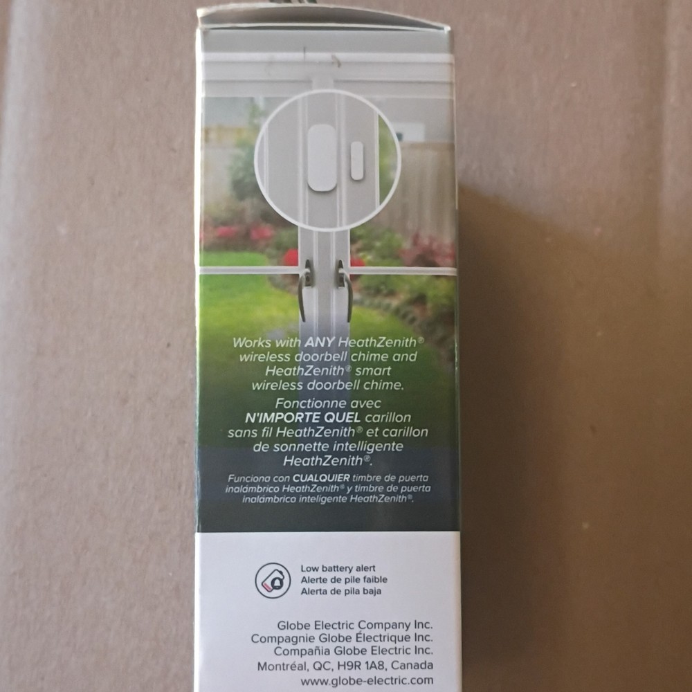 HeathZenith Wireless Battery Door/Window Sensor White CR2032 Compatible