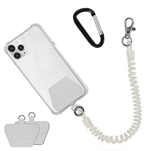 Phone Tether with Patch, Universal Straps 2 Pcak Anchor for Skiing transparent