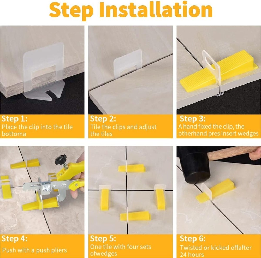 DGSL Tile Leveling System with Tile Plier - 300-Piece Tile Spacers Clips and...