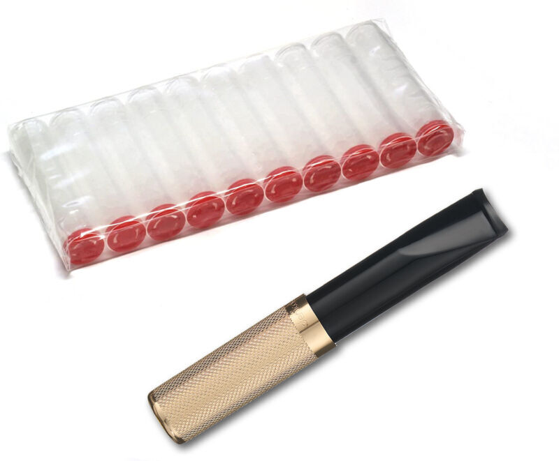 Denicotea Flair Gold Pattern Ejector Holder with 10 Free Filters 20266