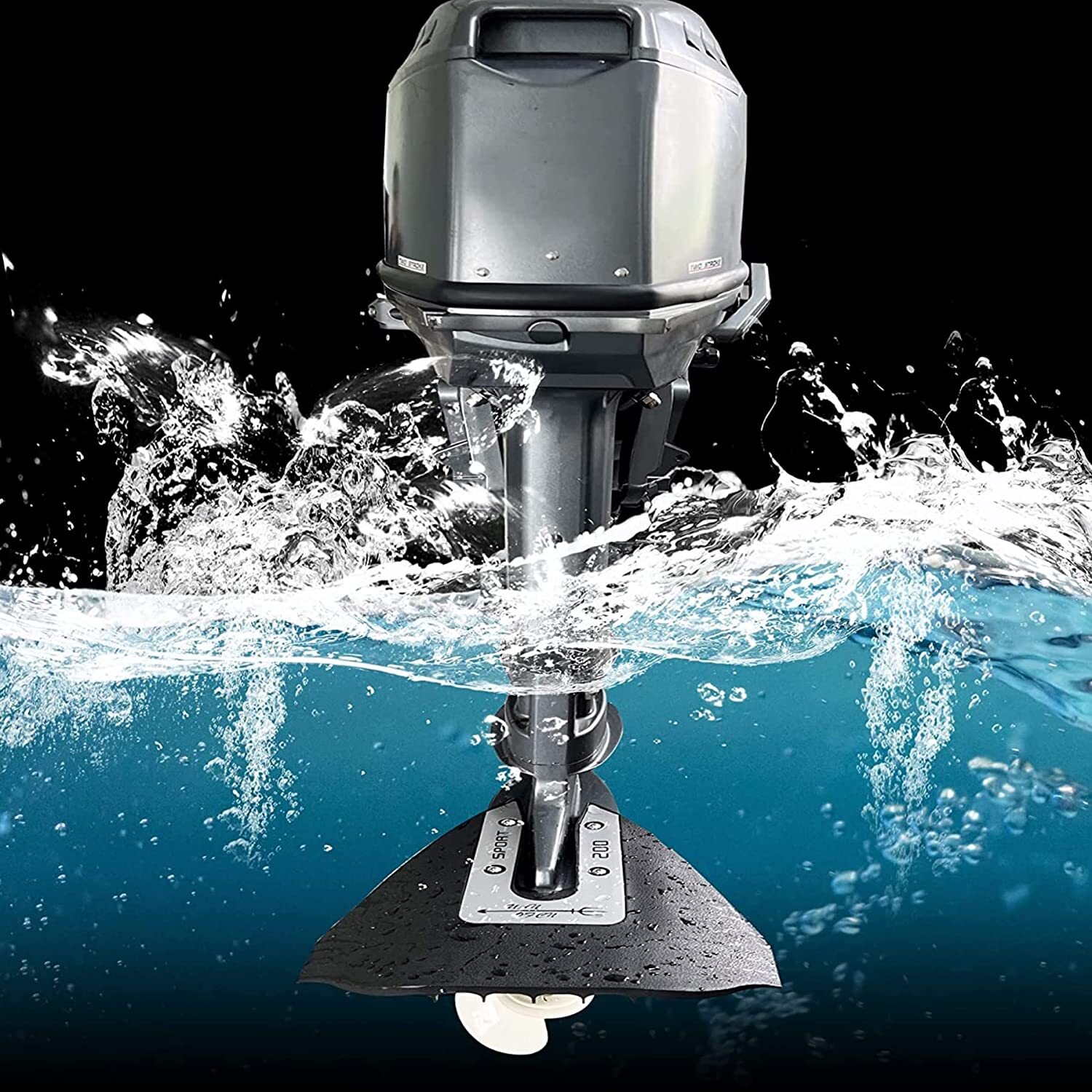 Whale Tail Hydrofoil Stabilizer for Boat Outboard 8-75 HP Motors Drive w/ Bolts