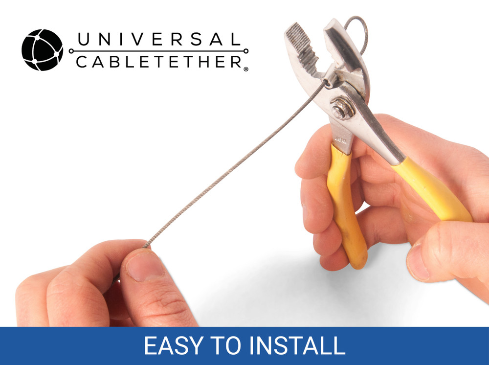 CableTether.com Universal Cable Tether 4 Pack - Adjustable, Pre-Assembled
