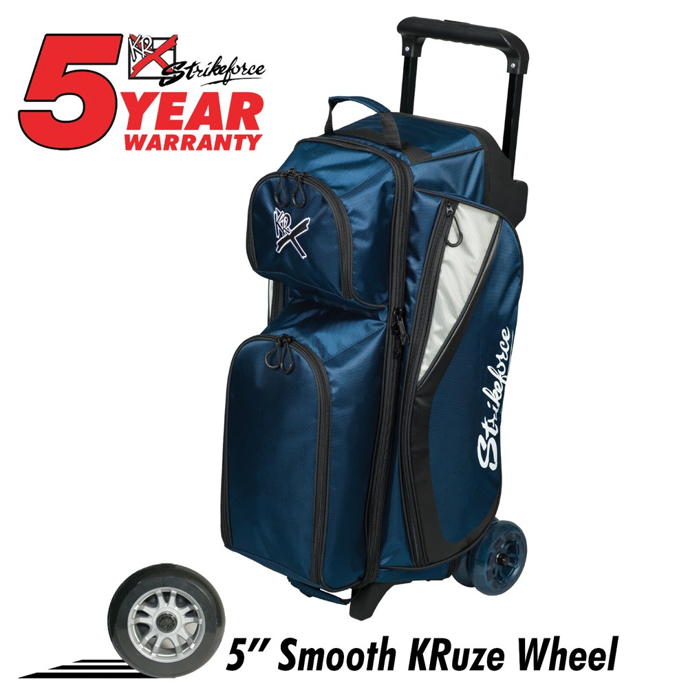 KR Strikeforce Drive Navy 3 Ball Roller Bowling Bag