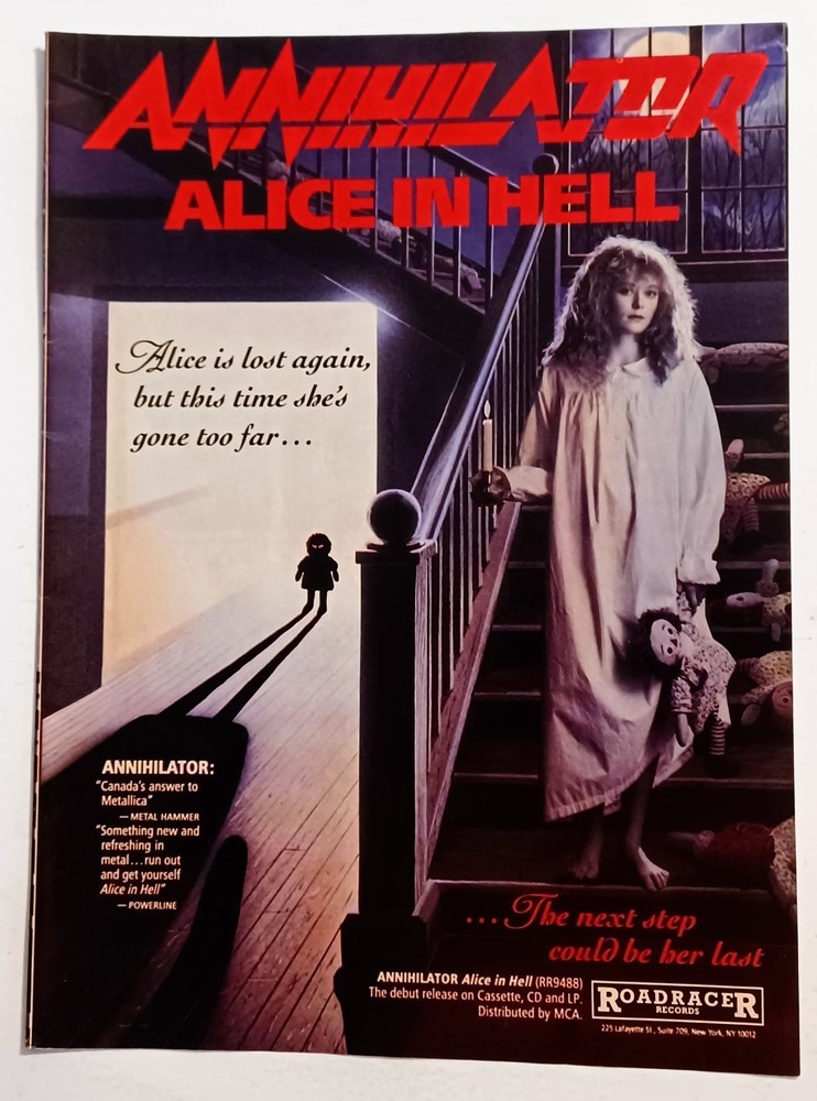 ANNIHILATOR~ALICE IN HELL~1989 ALBUM PROMO~MAGAZINE PRINT AD ADVERT POSTER PINUP