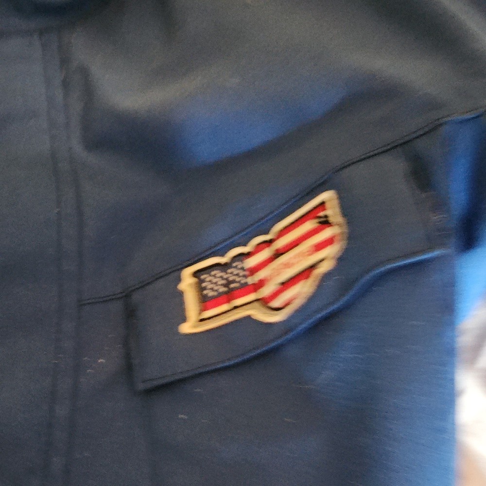 Dickies Blue Unisex Uniform Work Jacket with Patches Durable Classic Style