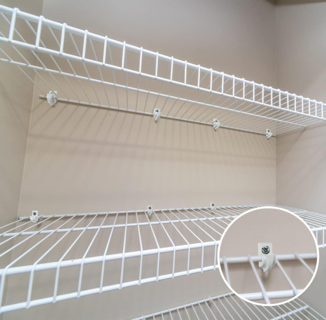 Clips Estante Alambre Blancos 20 Pzas Soportes Plástico Resistente Ajustable