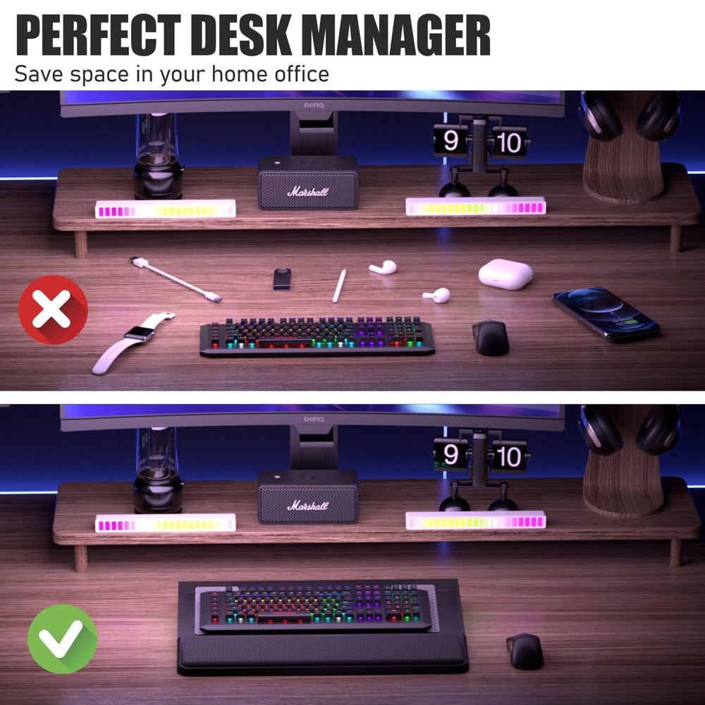 Computer Keyboard Stand with Wrist Rest & Storage Tray - Acrylic Keyboard Ris...