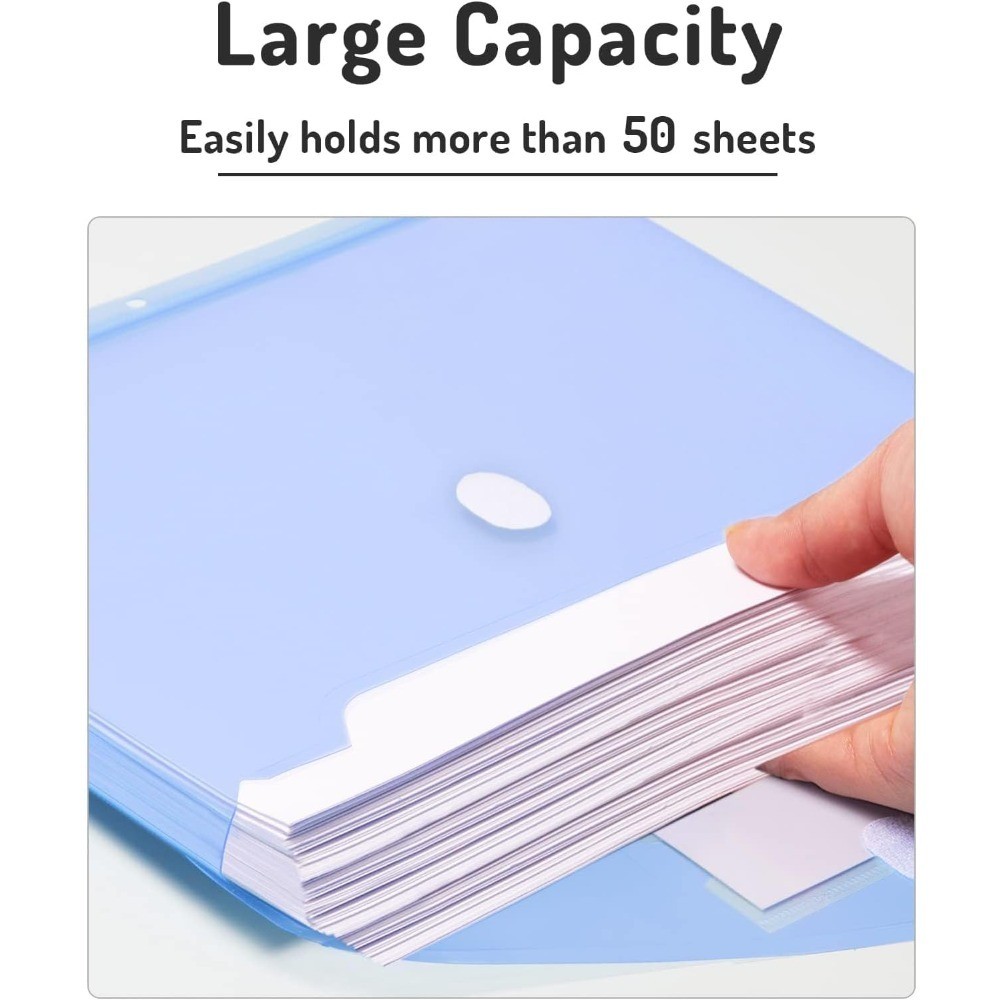 Heavy Duty Plastic Binder Pocket Folders 10 Pack Side Load Pockets Secure