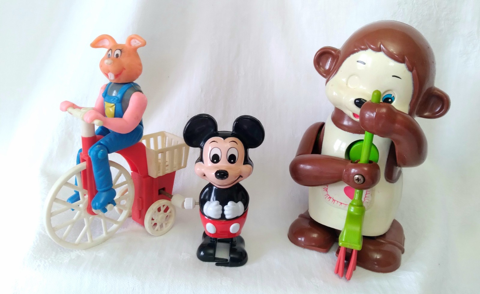 Lot 23 Vintage Wind-Up Toys Tested Work Disney Mickey Mouse Easter Bunny Chicks