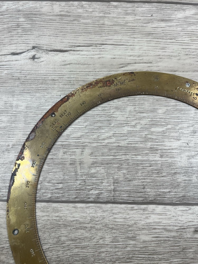 Large Sestrel Brass Ship Compass Outer Ring Henry Browne Barking London AFT