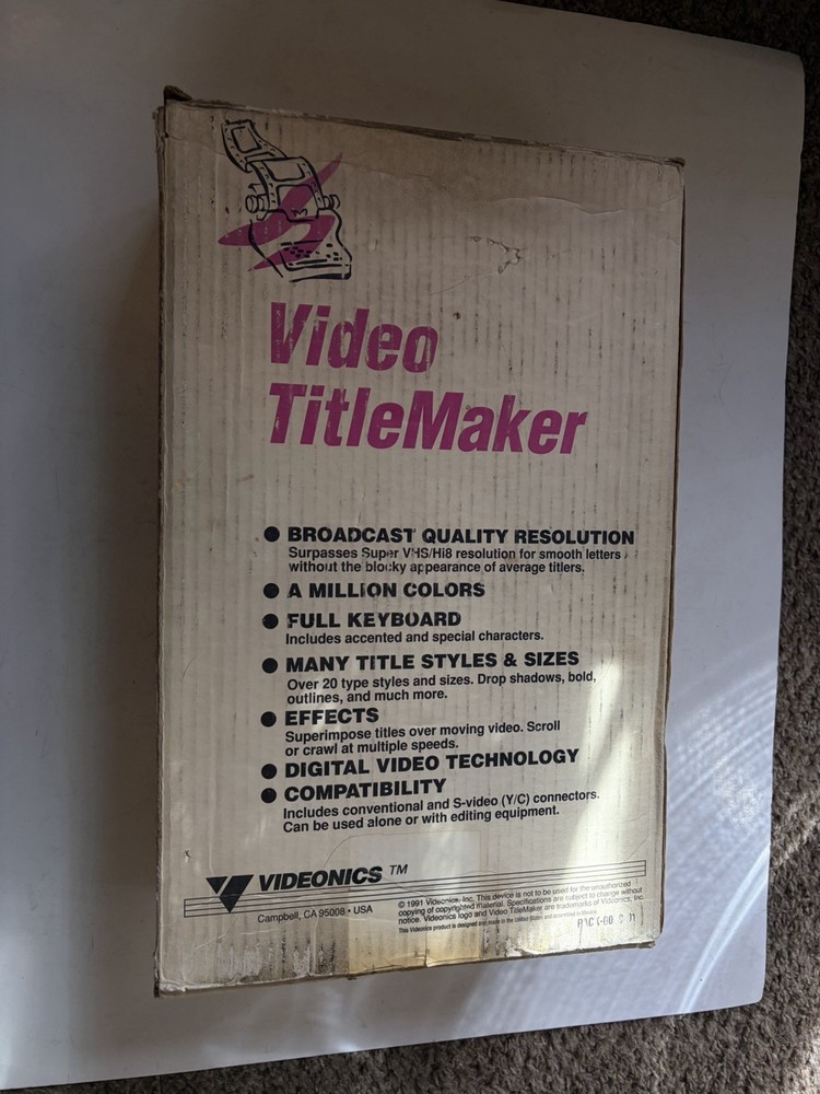 Videonics Video Titlemaker Digital Video Vintage Powers On