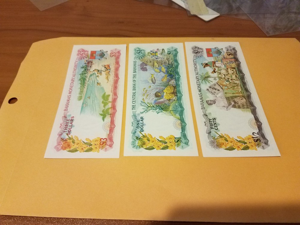 3 bahamas notes gem unc