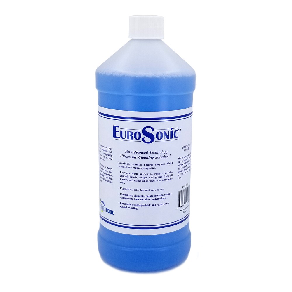 Eurosonic Cleaning Solution - 1 Quart Ultrasonic Solution Jewelry Cleaner
