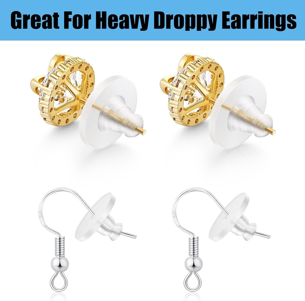 Earring Backs Rubber,100Pcs Soft Clear Earring Backs for Studs,Hypoallergenic
