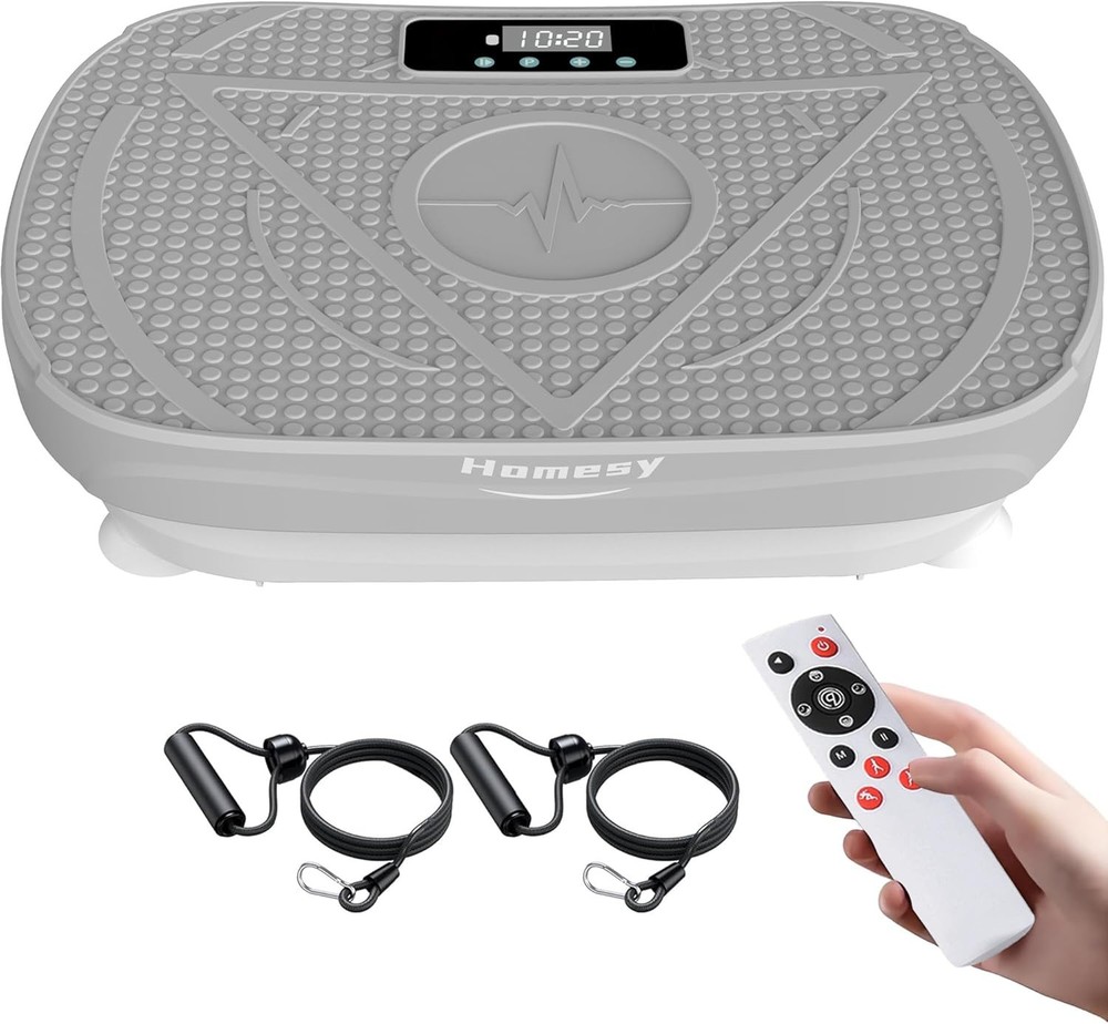 Homesy Vibration Plate Exercise Machine, Vibrating Plate for Lymphatic Drainage,