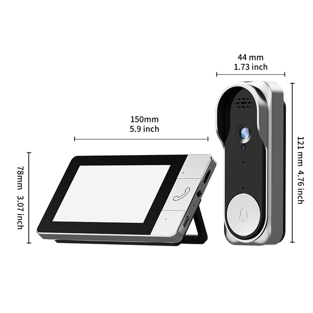 1080P Wireless Security Smart Doorbell Intercom Two-Way Video Camera Bell Chime*