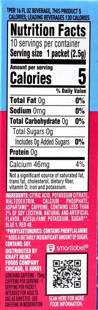 4 10-Packet Boxes Crystal Light Energy Boost Raspberry Lemonade Drink Mix