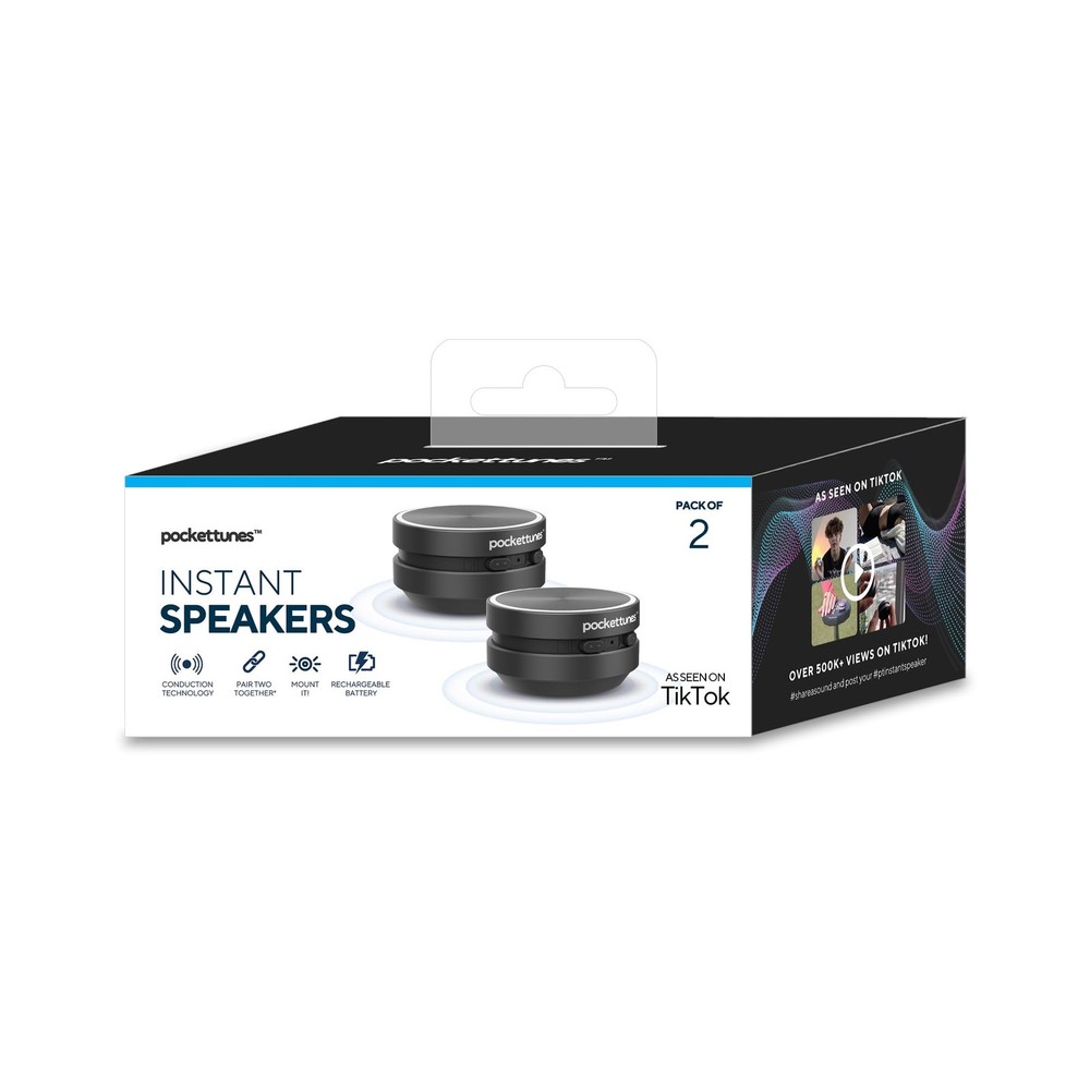 Bone‑Conduction Bluetooth Speakers – 2‑Pack Mini Wireless Speakers, Surface‑A...