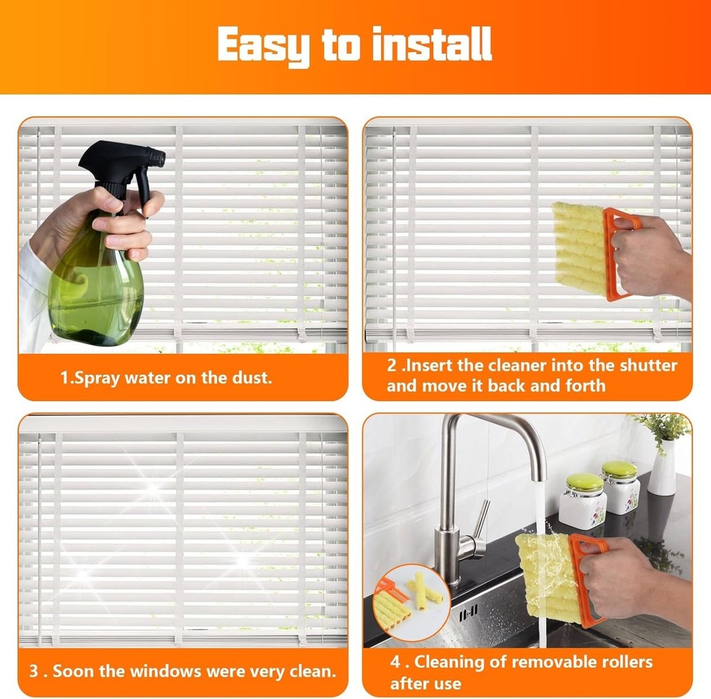 4Pcs Ergonomic 7 Finger Window Blind Cleaner Duster Tool - Effortless Dusting
