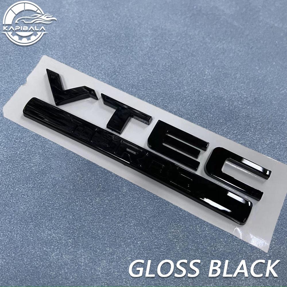 Gloss Black VTEC Turbo Rear Trunk Tailgate Emblem Badge Decal Stickers Nameplate