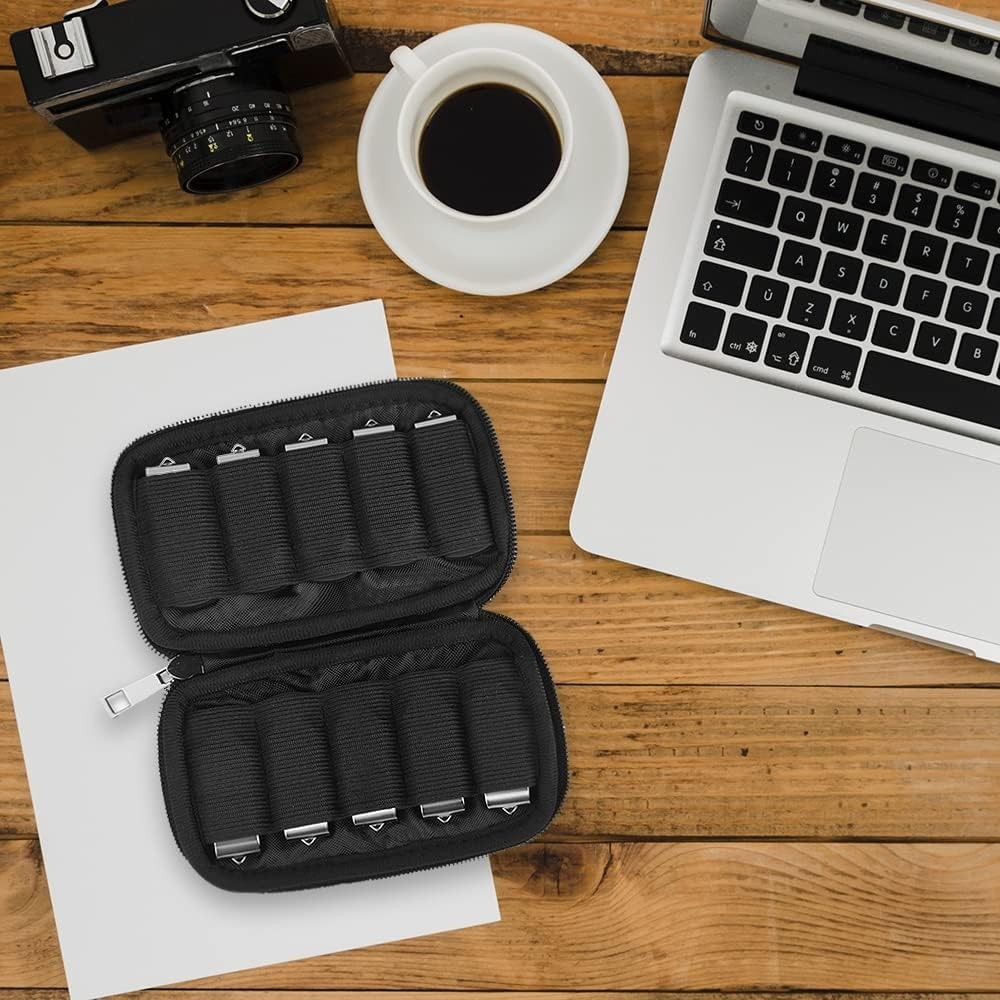 USB Flash Drive Case - 10-Slot Neoprene Holder for Workspace Efficiency